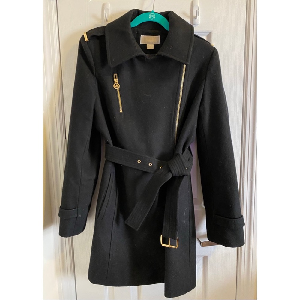 Michael Kors black felt coat